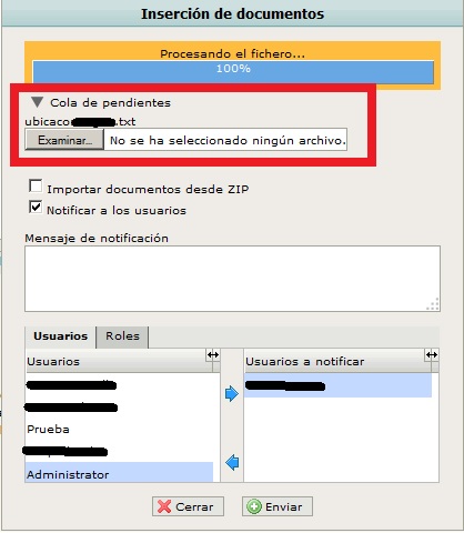 Captura archivos en cola