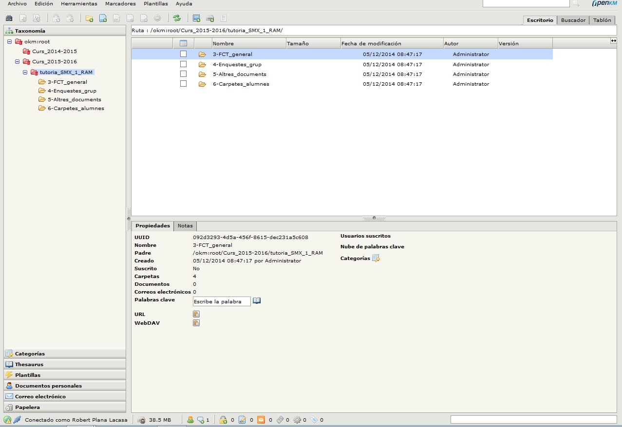 Borrar carpeta sin checbox seleccionado, el botón de eliminar està desactivado.