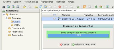 sube correctamente