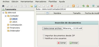 Cuando voy a añadir un archivo sin notificación a usuarios