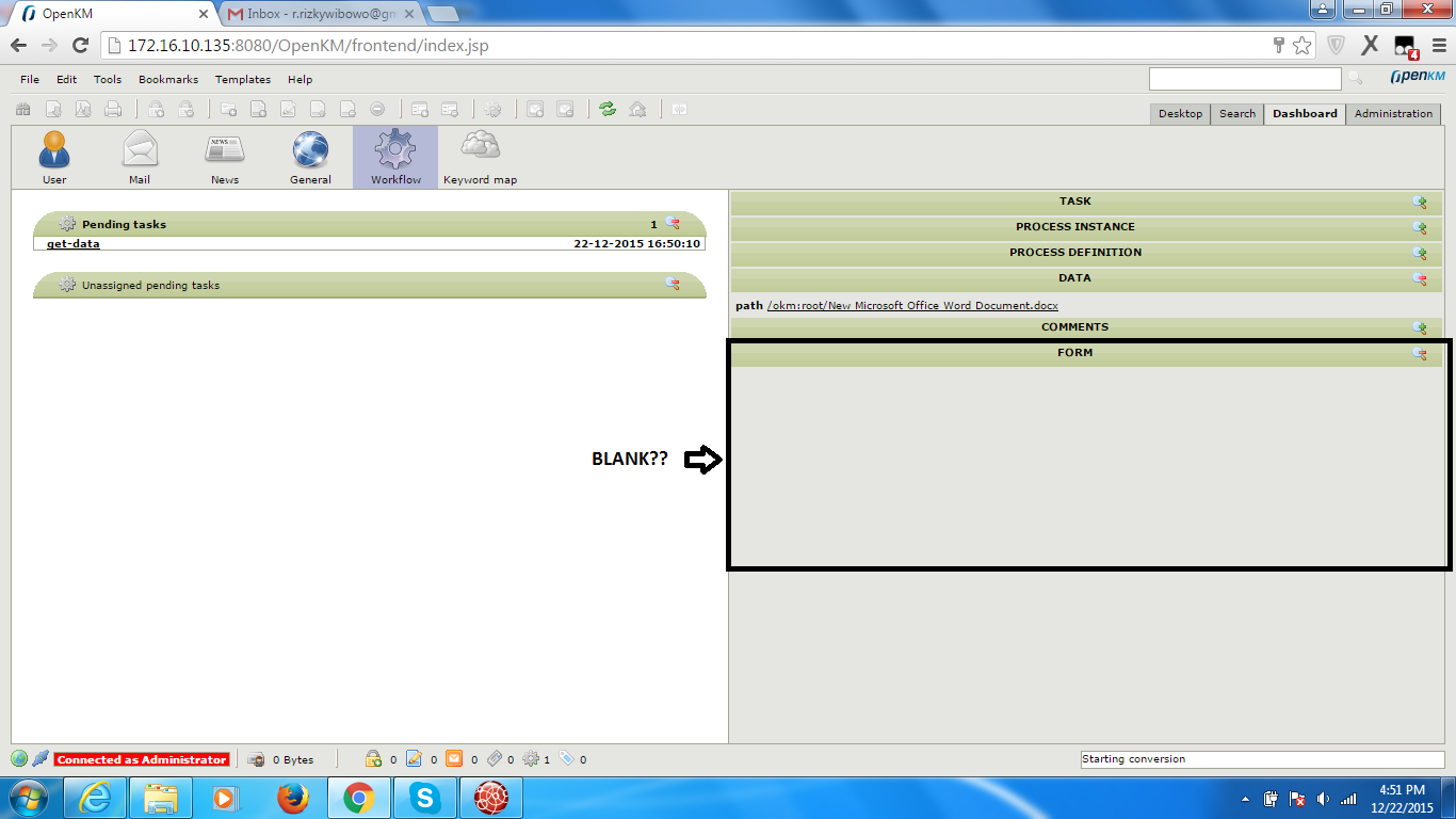Error Capture Forms OpenKM