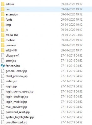 Folder structure of webapp generated from source code compilation