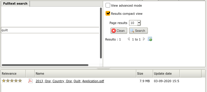 Basic search with one result (correct)