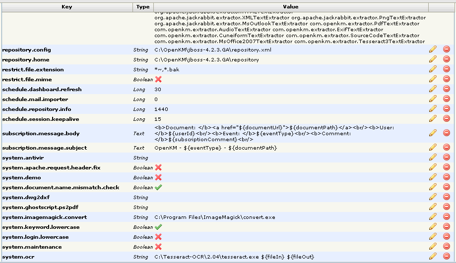 OpenKM-Admin-Tab with system.ocr