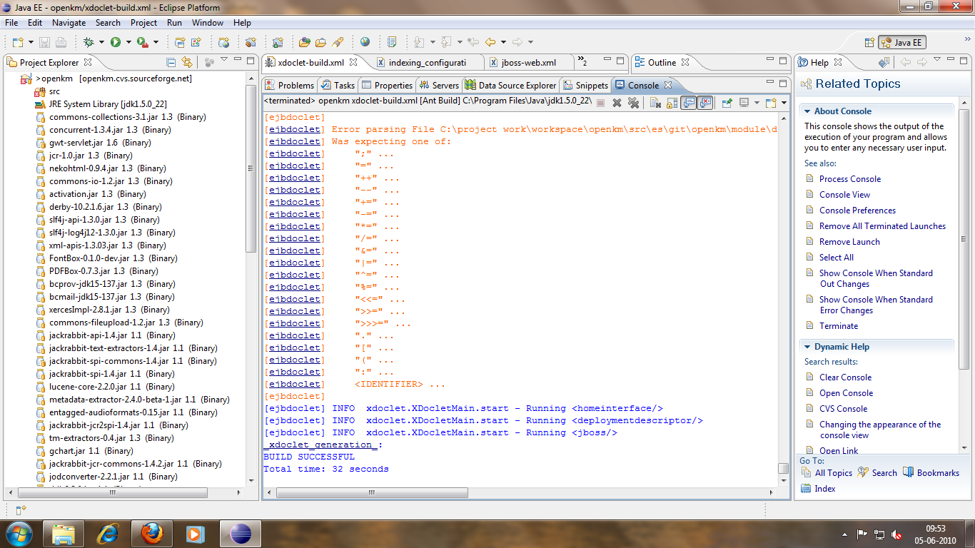 error while running the docbuild xml