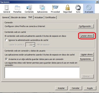 Borrado cache Mozilla