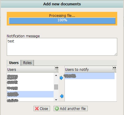 The upload process is 100%, but just stop and won't finish the process.